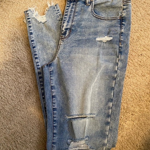 American Eagle Outfitters Women's Skinny Jeans - Light Blue and Dark Gray - Picture 3 of 4